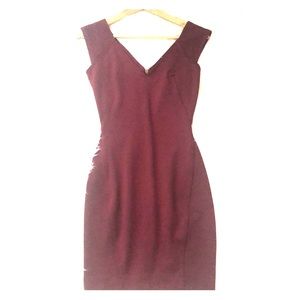 French Connection Plum Noir Fitted Dress